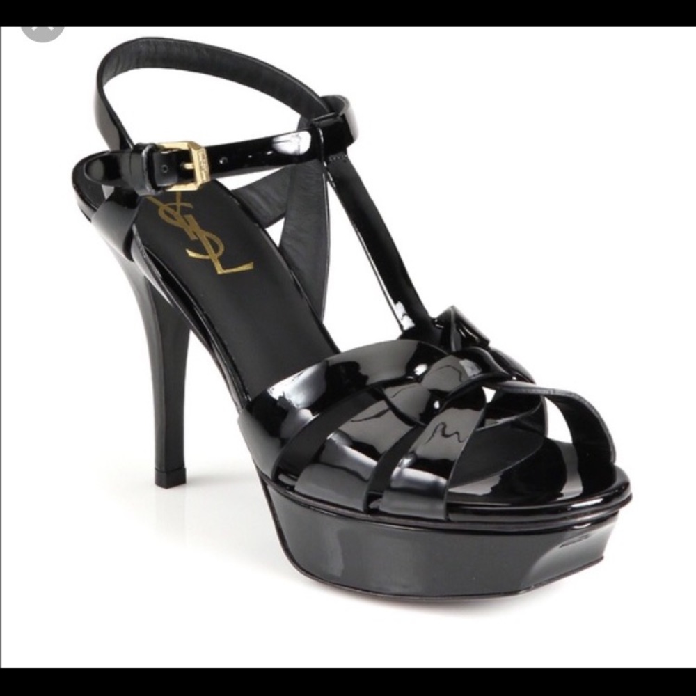 YSL St Laurent Platform Patent Leather